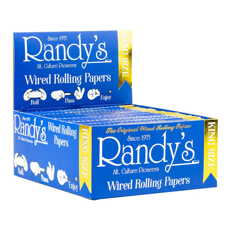 Randy's Classic Wired Rolling Papers | King Size | 25pk Display