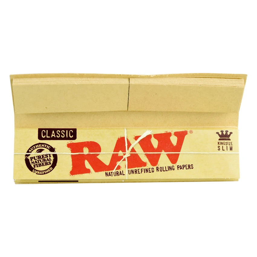 RAW Connoisseur Classic Rolling Papers & Tips | King Size Slim | 24pk Display