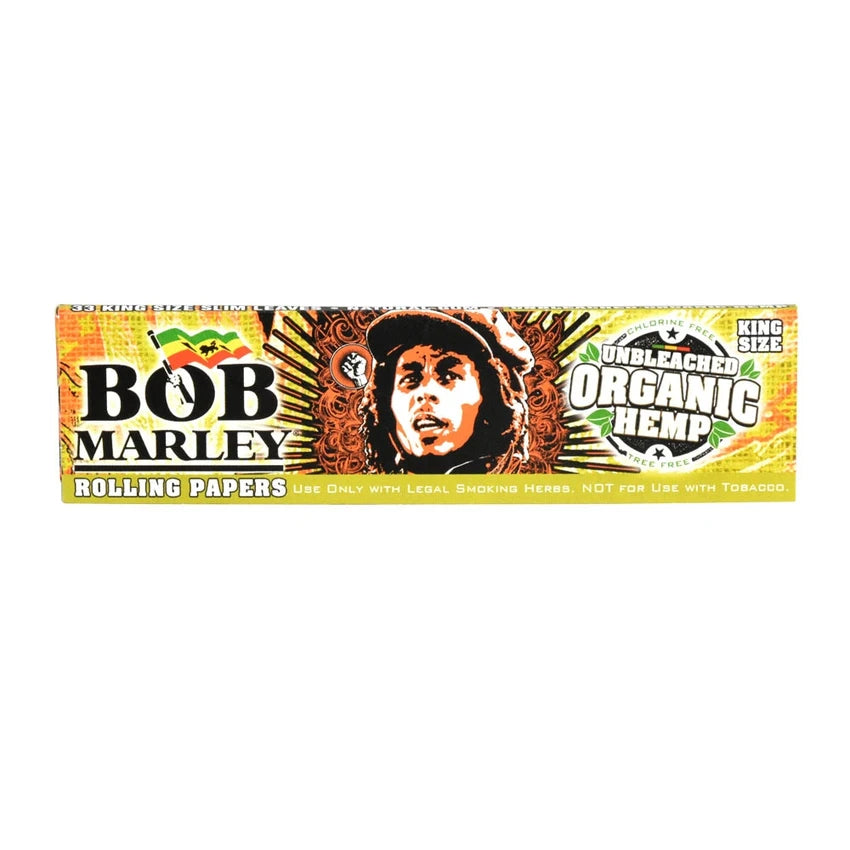 Bob Marley Unbleached Organic Hemp Rolling Papers - King Size - 50pk Display