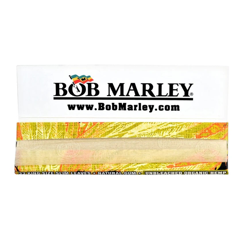 Bob Marley Unbleached Organic Hemp Rolling Papers - King Size - 50pk Display