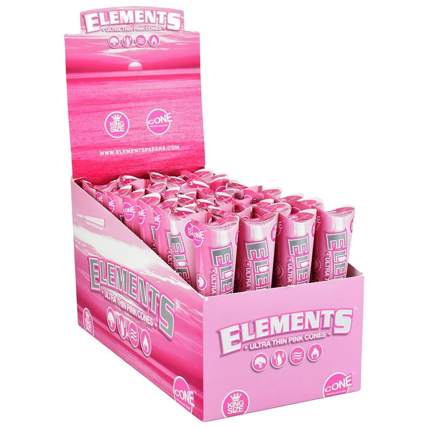 Elements Ultra Thin Pink Cones || 1 1/4 | 6pc | 32pk Display