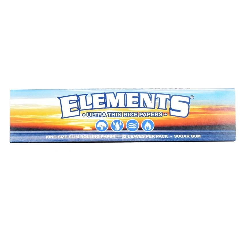 Elements Ultra Thin Rice Rolling Papers | King Size Slim | 50pk Display