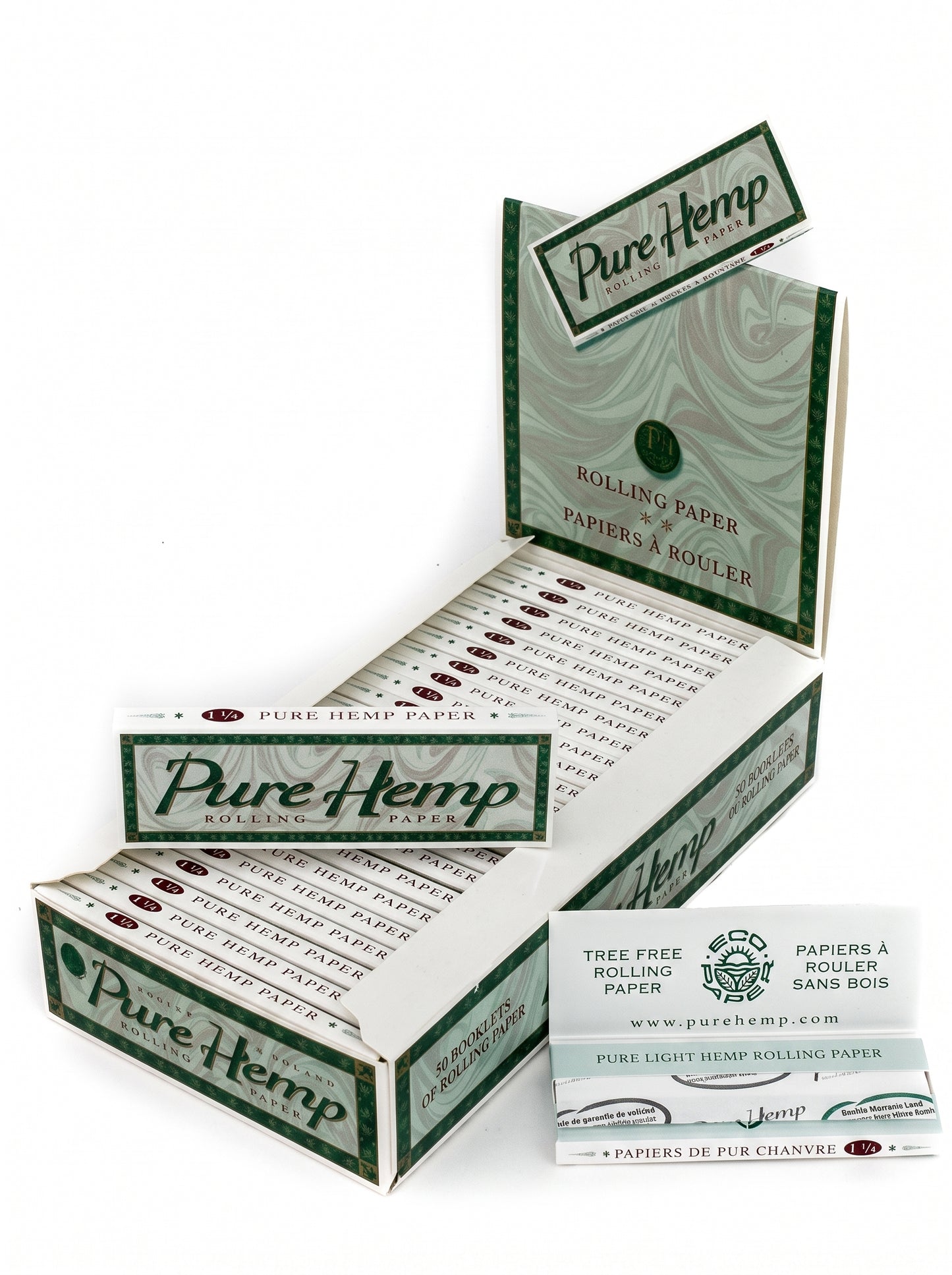 Pure Hemp Organic Rolling Papers | 1 1/4 | 25pk Display
