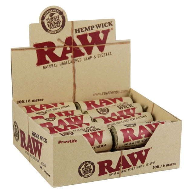 RAW Natural Hemp Wick Roll | 20ft | 20ct Display