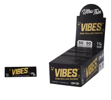 VIBES Ultra Thin Rolling Papers | 1 1/4 | 50pk Display