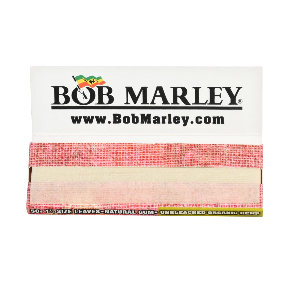 Bob Marley Unbleached Organic Hemp Rolling Papers | 1 1/4 | 25pk Display