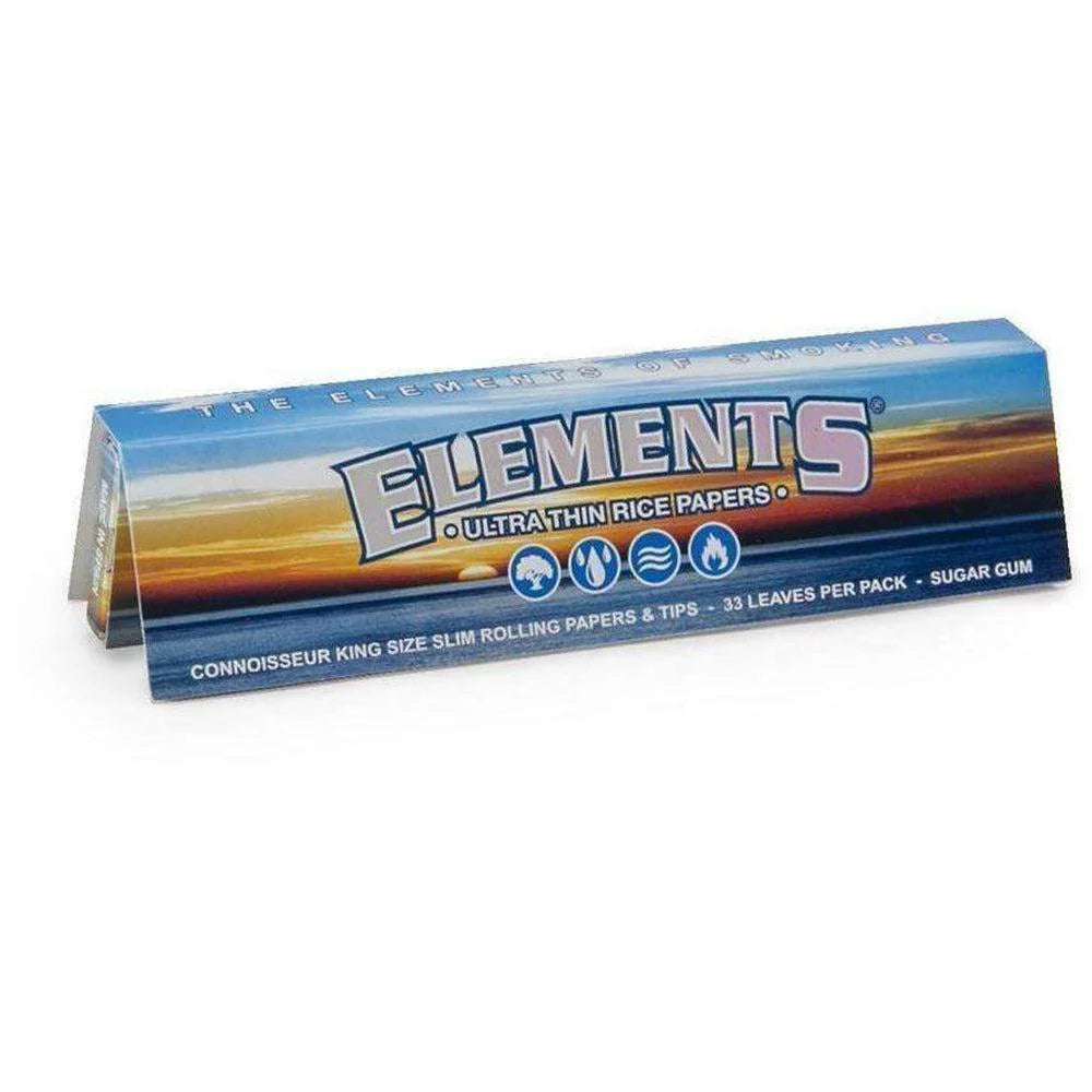 Elements Connoisseur Classic Rolling Papers & Tips | King Size Slim | 24pk Display