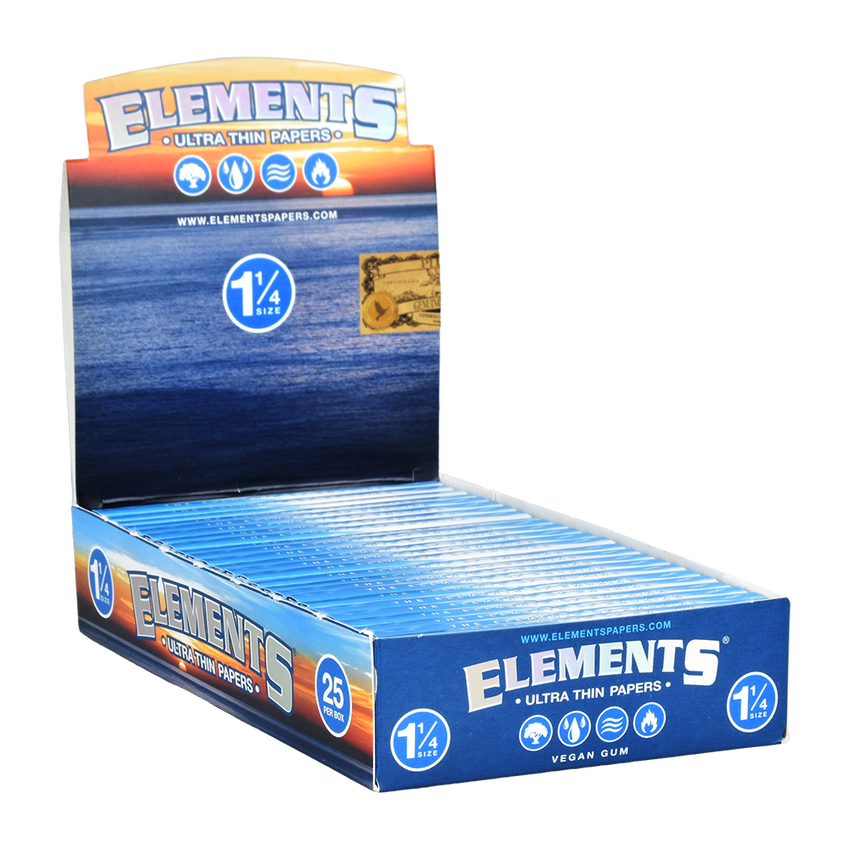 Elements Ultra Thin Rice Papers | 1 1/4 | Magnetic Close | 25pk Display