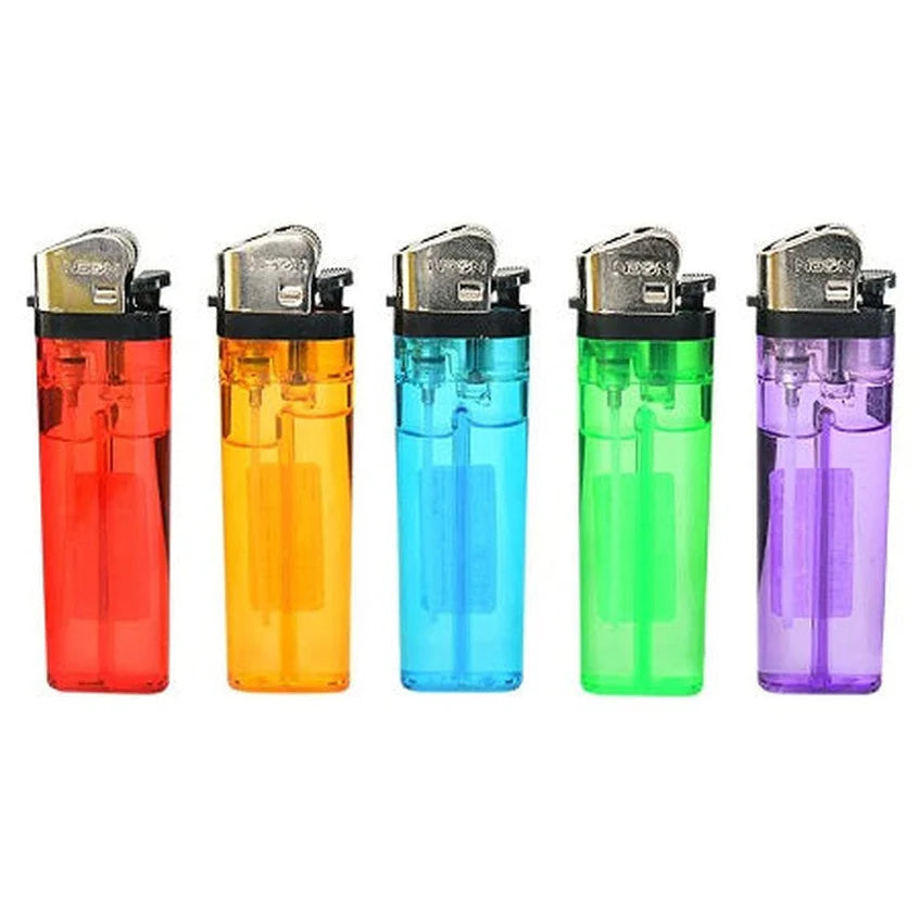 NEON Disposable Butane Lighters | Assorted Colors | 50ct Display