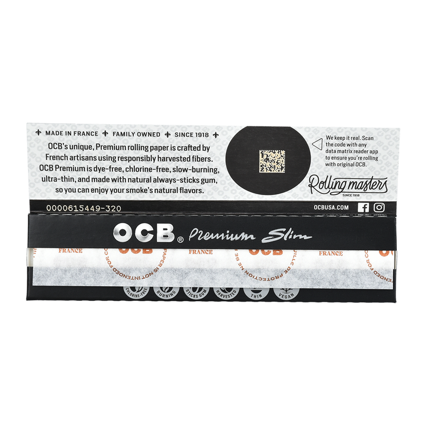 OCB Premium Rolling Papers | King Size Slim | 24pk Display