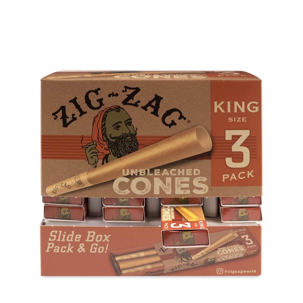 Zig Zag Unbleached Cones | King Size | 3pc | 1pk | 3 Cones per Pack