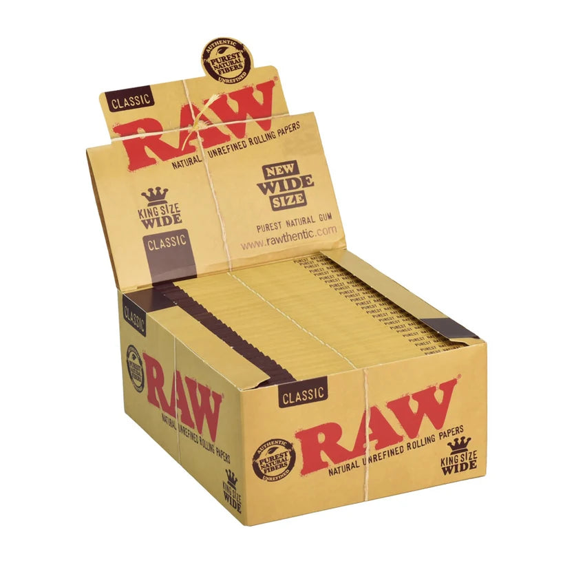 RAW Classic Rolling Papers | King Size Wide | 50pk Display