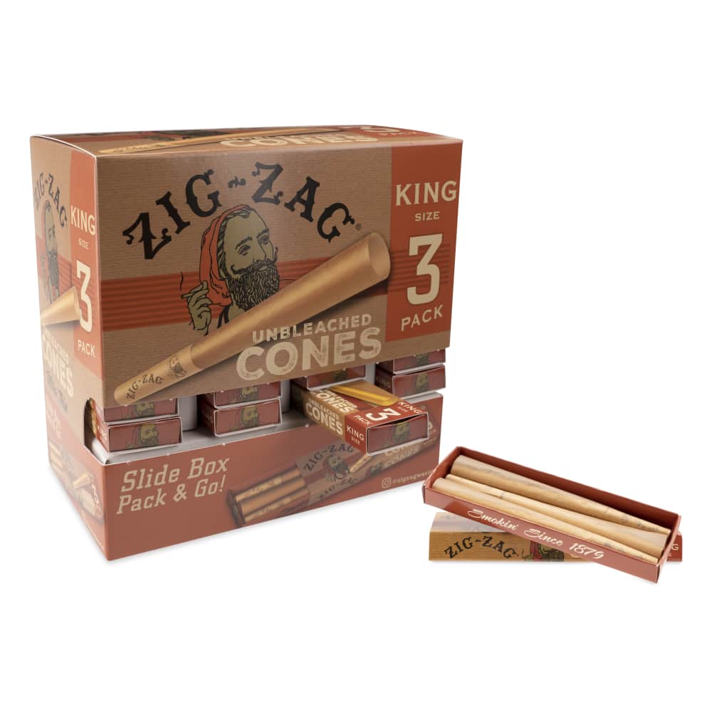 Zig Zag Unbleached Cones | King Size | 3pc | 1pk | 3 Cones per Pack