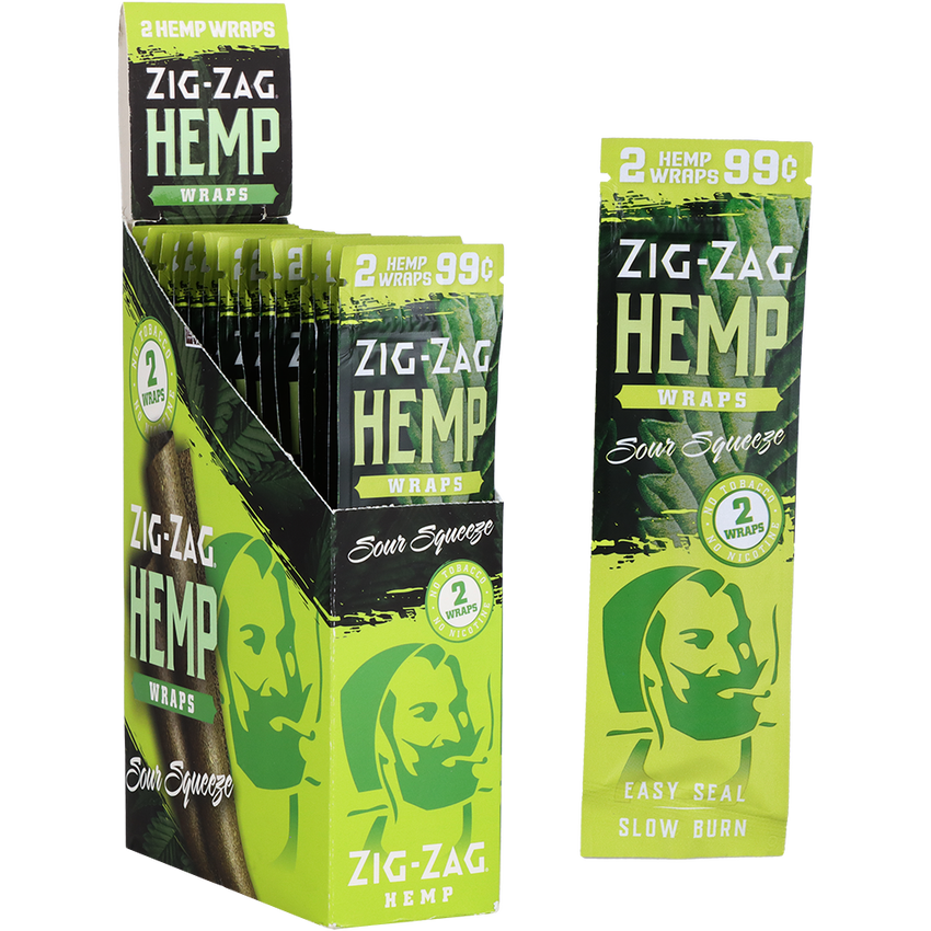 Zig Zag Hemp Wraps | Sour Squeeze | 25pk Display