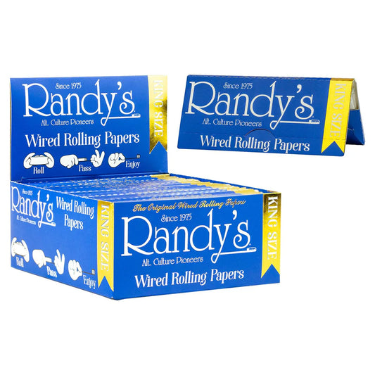 Randy's Classic Wired Rolling Papers | King Size | 25pk Display