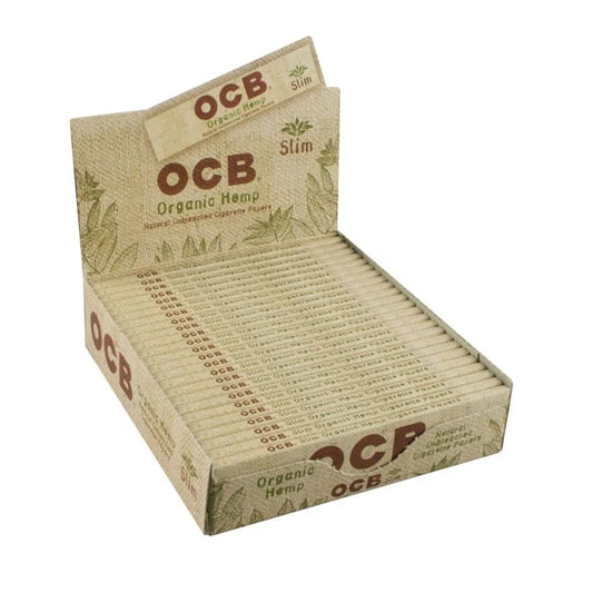 OCB Organic Hemp Rolling Papers | King Size Slim | 24pk Display