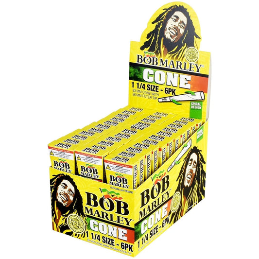 Bob Marley Pre-Rolled Hemp Cones | 1 1/4 | 6pc | 33pk Display