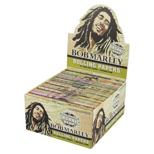 Bob Marley Unbleached Organic Hemp Rolling Papers - King Size - 50pk Display