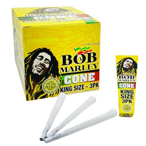 Bob Marley Pre-Rolled Hemp Cones | King Size | 3pc | 33pk Display