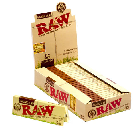 RAW Organic Hemp Rolling Papers | 1 1/4 | 24pk Display