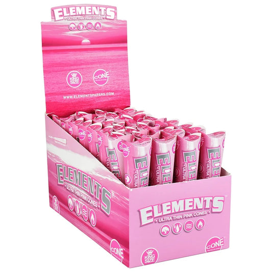 Elements Ultra Thin Pink Cones || KingSize | 6pc | 32pk Display