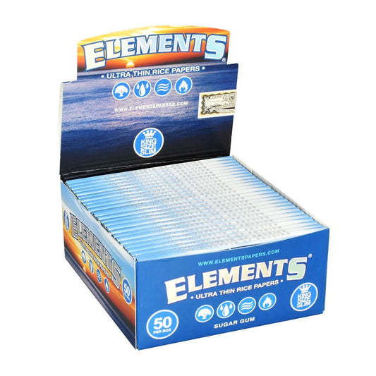 Elements Ultra Thin Rice Rolling Papers | King Size Slim | 50pk Display