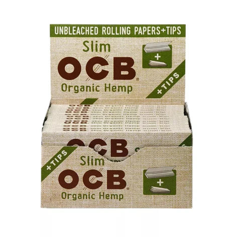 OCB Organic Hemp Rolling Papers & Tips | King Size | 24pk Display