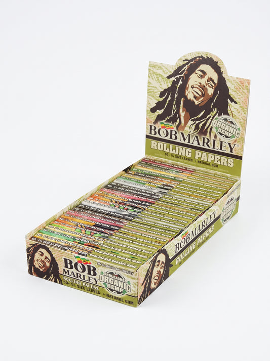 Bob Marley Unbleached Organic Hemp Rolling Papers | 1 1/4 | 25pk Display