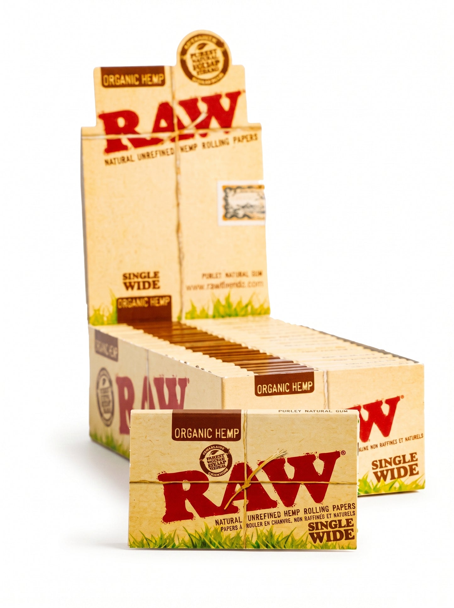 RAW Organic Hemp Rolling Papers | Single Wide | 25pk Display