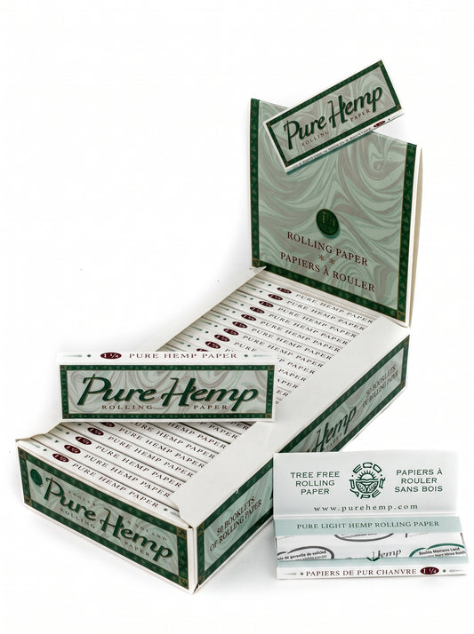Pure Hemp Organic Rolling Papers | 1 1/4 | 25pk Display
