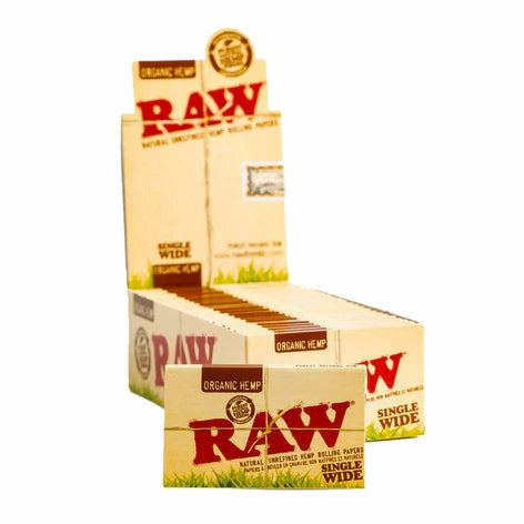 RAW Organic Hemp Rolling Papers | Single Wide | 25pk Display