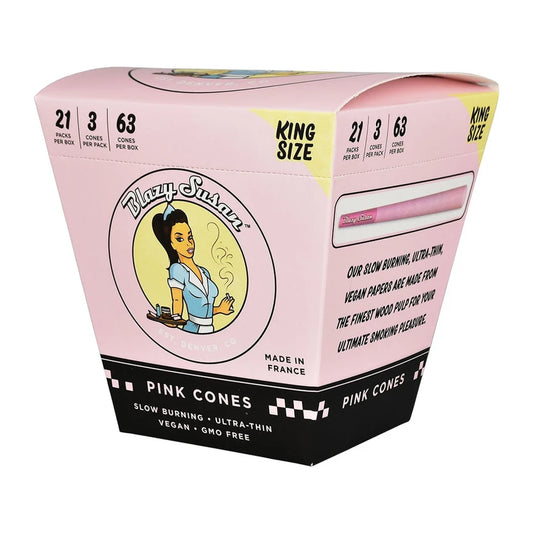 Blazy Susan Pink Pre-Rolled Cones | King Size | 3pc | 21pk Display