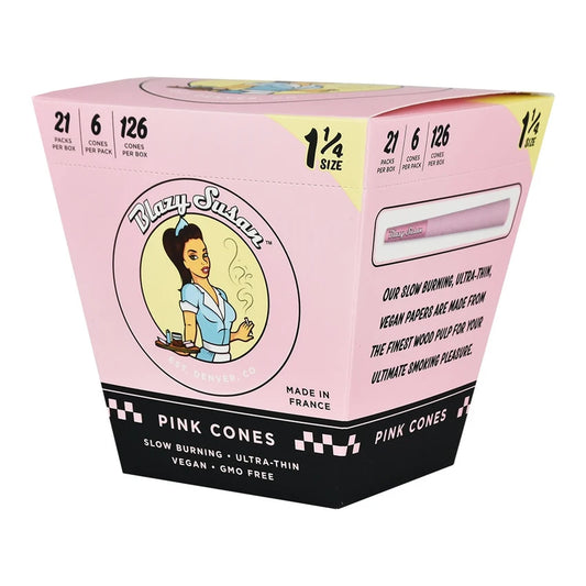Blazy Susan Pink Pre-Rolled Cones | 1 1/4 | 6pc | 21pk Display