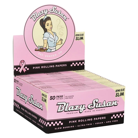 Blazy Susan Pink Rolling Papers | King Size | 50pc | 50pk Display