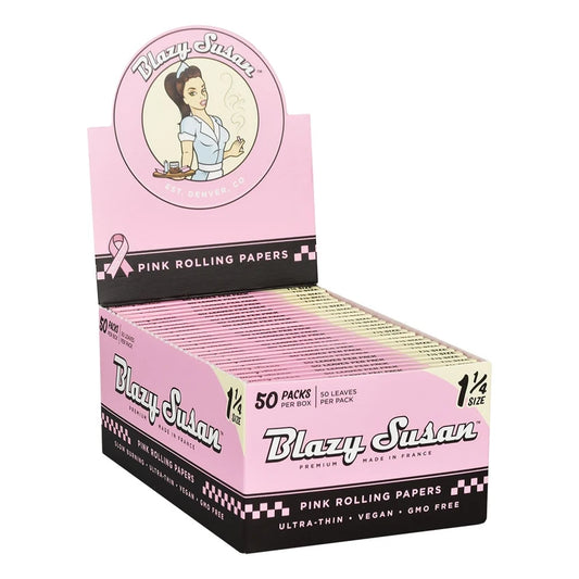 Blazy Susan Pink Rolling Papers | 1 1/4 | 50pc | 50pk Display