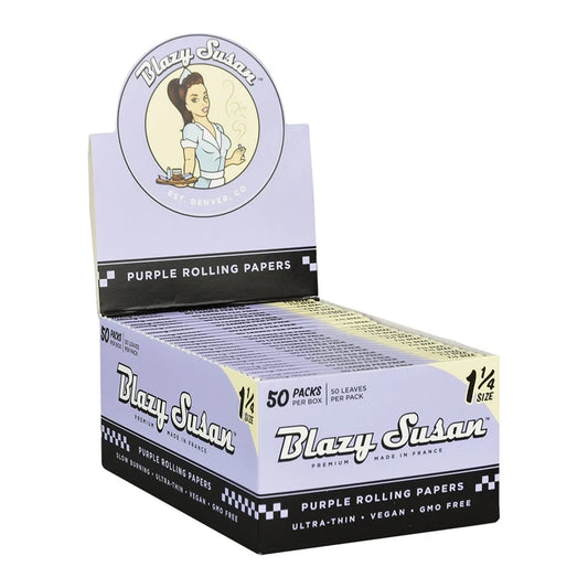 Blazy Susan Purple Rolling Papers | 1 1/4 | 50pc | 50pk Display