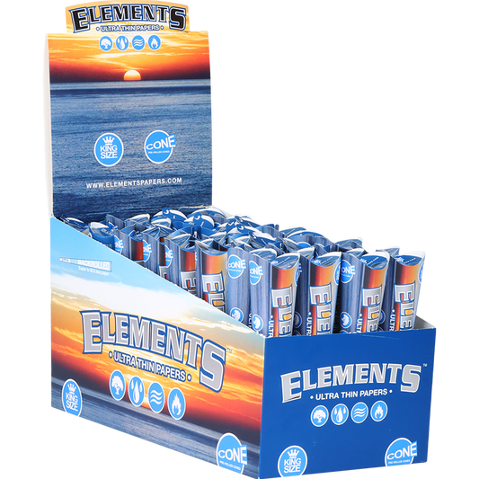 Elements Ultra Thin Rice Cones | King Size | 3pc | 30pk Display