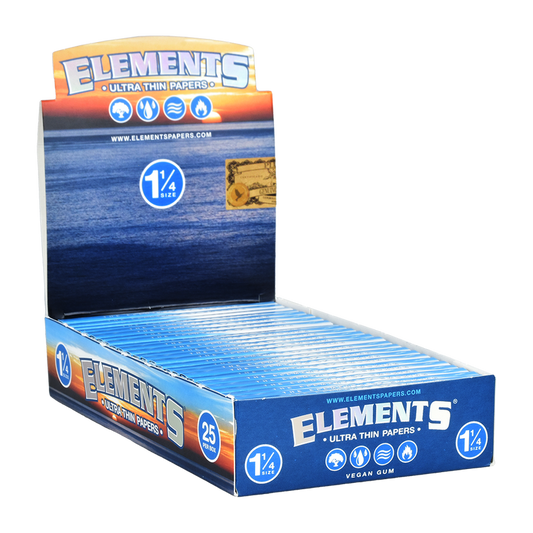 Elements Ultra Thin Rice Papers | 1 1/4 | Magnetic Close | 25pk Display