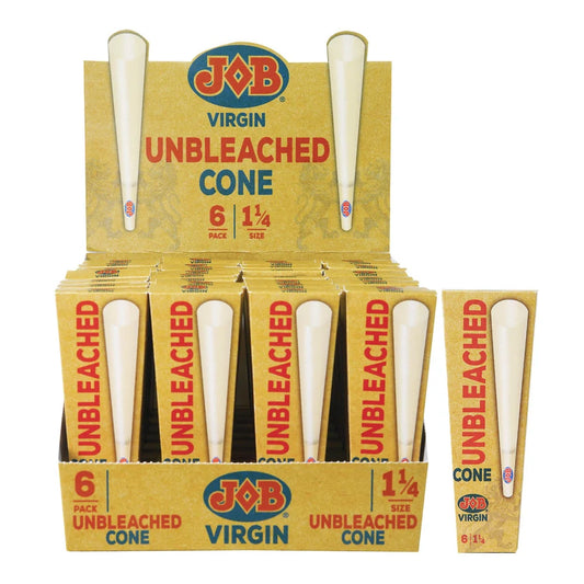 Job Virgin Unbleached Cones | 1 1/4 | 6pc | 32pk Display