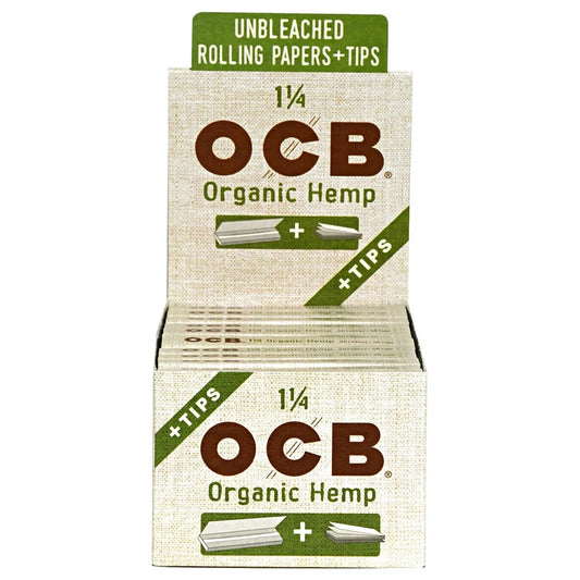 OCB Organic Hemp Rolling Papers & Tips | 1 1/4 | 24pk Display