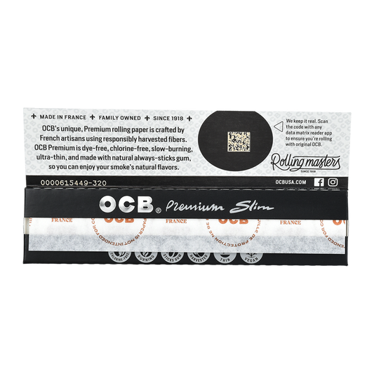 OCB Premium Rolling Papers | King Size Slim | 24pk Display