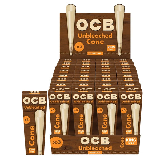 OCB Unbleached Cones | King Size | 32pk Display