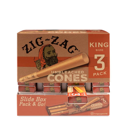 Zig Zag Unbleached Cones | King Size | 3pc | 1pk | 3 Cones per Pack