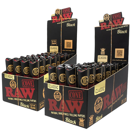 RAW Black Cones | 1 1/4 | 6pc | 32pk Display