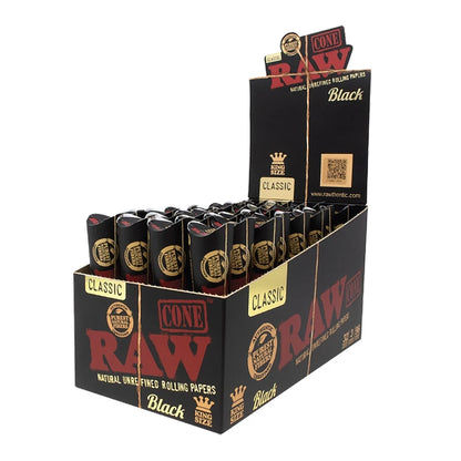 RAW Black Cones | 1 1/4 | 6pc | 32pk Display
