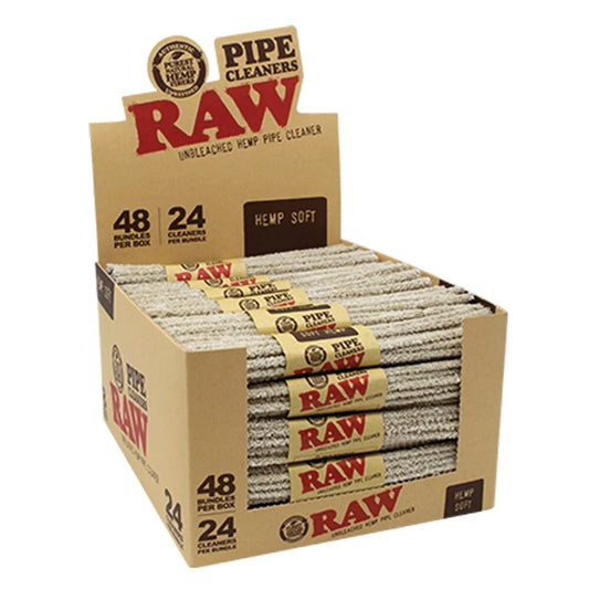 RAW Unbleached Hemp Pipe Cleaners | Soft | 24pc | 48pk Display