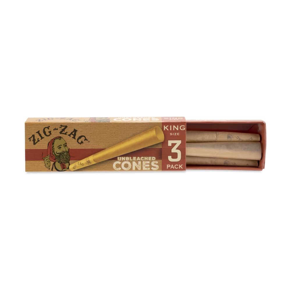 Zig Zag Unbleached Cones | King Size | 3pc | 1pk | 3 Cones per Pack