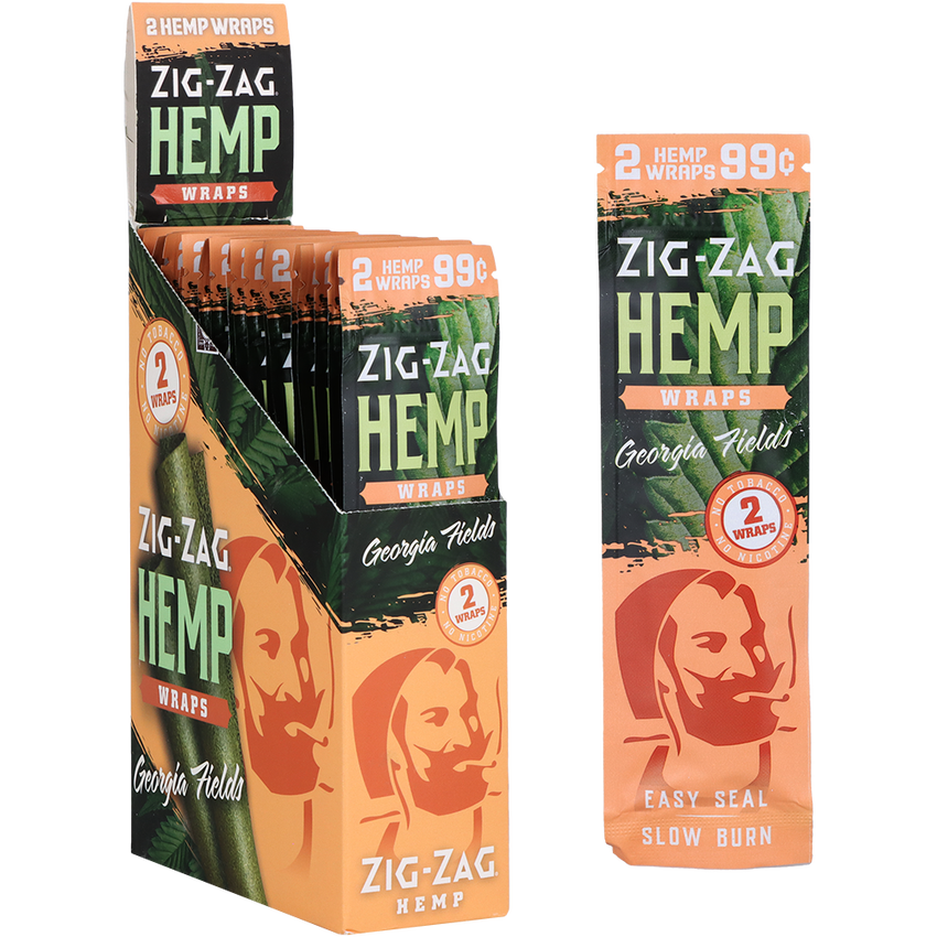Zig Zag Hemp Wraps | Georgial Fields | 25pk Display