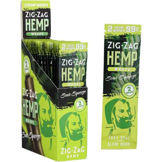 Zig Zag Hemp Wraps | Sour Squeeze | 25pk Display